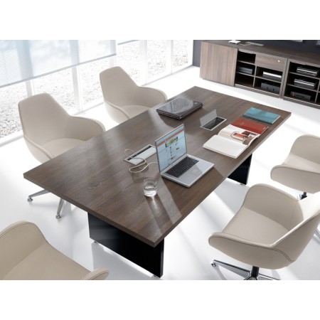 Grande table de conférence noire design 2