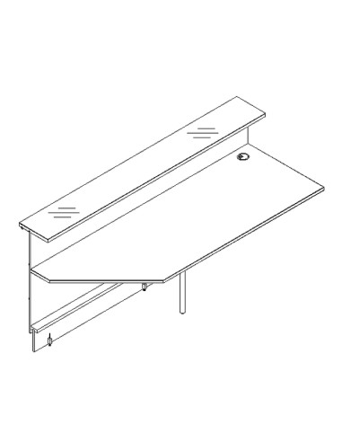 Elément linéaire L. 229 X p. 91,7 X h. 110,5cm - VALDE - MDD - LAP23L
