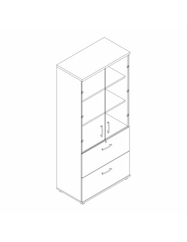 Armoire L. 80,1 x P. 43,2 x H. 183,3cm - A54D4W - MDD