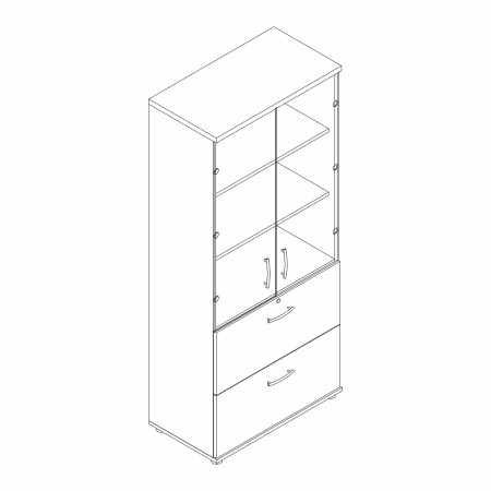 Armoire L. 80,1 x P. 43,2 x H. 183,3cm - A54D4W - MDD