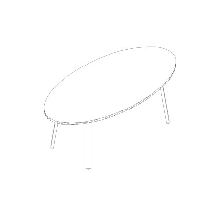 Table ovale L. 200 x P. 100 x H. 74cm - Ogi A  - MDD  - PLF12E