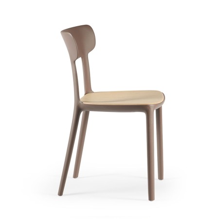 Chaise Canova Wood – design épuré en bois et matière plastique