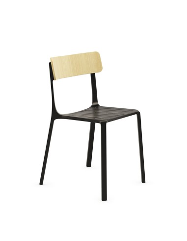 Ruelle Veranda – Chaise de café design en métal avec dossier plastique, idéale pour les vérandas et terrasses couvertes