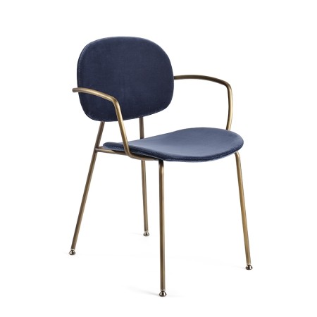 Tondina Pop – Chaise design avec accoudoirs et assise en tissu, idéale pour un intérieur élégant et confortable