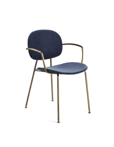 Tondina Pop – Chaise design avec accoudoirs et assise en tissu, idéale pour un intérieur élégant et confortable