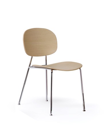 Chaise Tondina – Design rétro et structure en bois, idéale pour une déco authentique et élégante