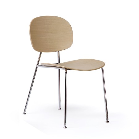 Chaise Tondina – Design rétro et structure en bois, idéale pour une déco authentique et élégante