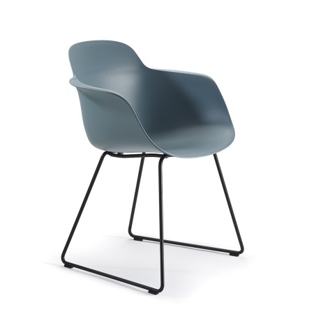 Sicla – Chaise avec coque en plastique et pied traîneau en métal, idéale pour un style moderne et aérien