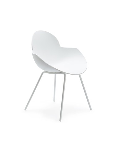 Chaise design blanche en plastique rigide – Cookie