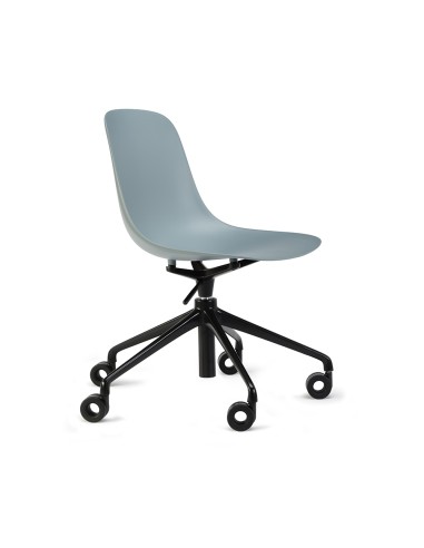 Chaise réglable pivotante en plastique design coque plastique bleu