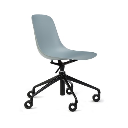 Chaise réglable pivotante en plastique design coque plastique bleu