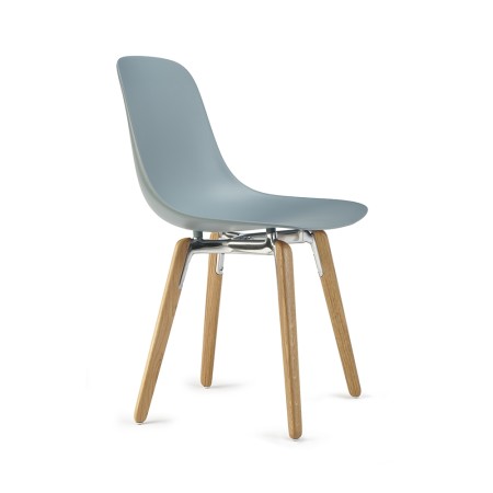 Pure Loop Mono chaise élégante en bleu - minimaliste et chaleureux, assise colorée