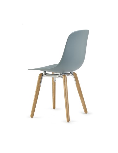 Mobilier de bureau avec pieds en bois et assise colorée - Pure Loop Mono coque en plastique