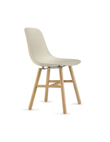 Chaise Pure Loop Mono Retro bois et plastique beige - style rétro et coloré