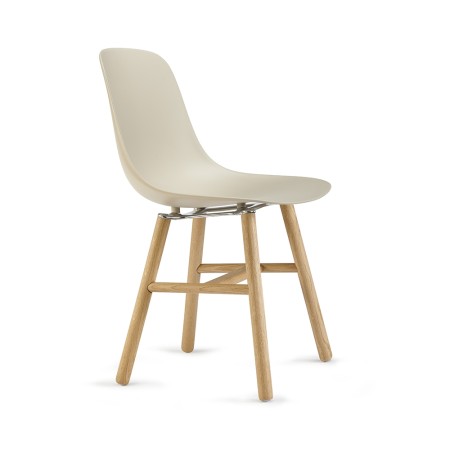 Chaise Pure Loop Mono Retro bois et plastique beige - style rétro et coloré