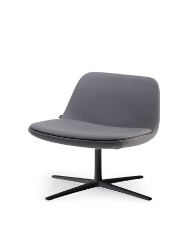 Fauteuil lounge pivotant rembourré pour bureau ou espace détente – Pure Loop Lounge en noir