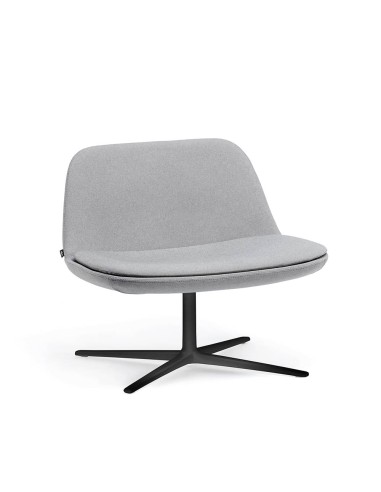 Fauteuil lounge pivotant rembourré Pure Loop Lounge gris sur base aluminium noire
