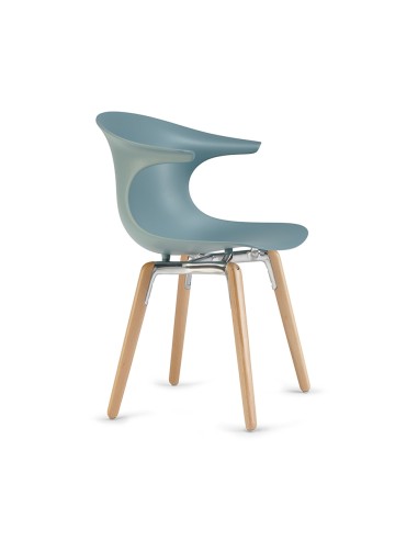 	chaise d’accueil en plastique et bois - ambiance colorée et accueillante Loop Mono