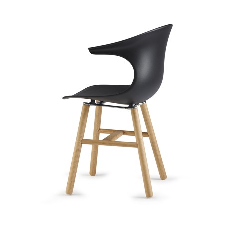 vue de profil de la chaise rétro Pure Loop Mono avec coque plastique