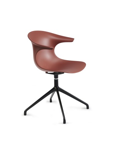chaise design avec base étoile rouge pour bureau Loop Mono