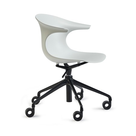 chaise Loop Mono avec pied étoile pivotant blanc Loop Mono