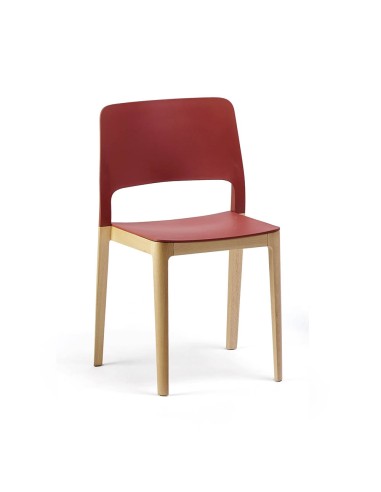 Chaise design Settesusette avec 4 pieds rouge