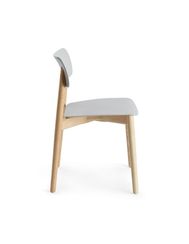 Chaise Eastwood pour salle de restauration - bois et plastique curvé style scandinave 