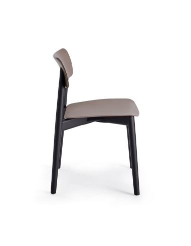 Chaise Eastwood - pieds en bois et plastique curvé