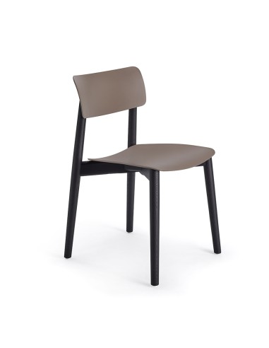 Chaise Eastwood - coloris brun - bois et plastique curvé