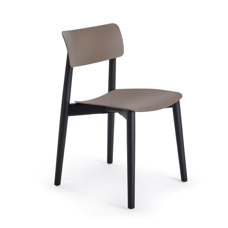 Chaise Eastwood - coloris brun - bois et plastique curvé