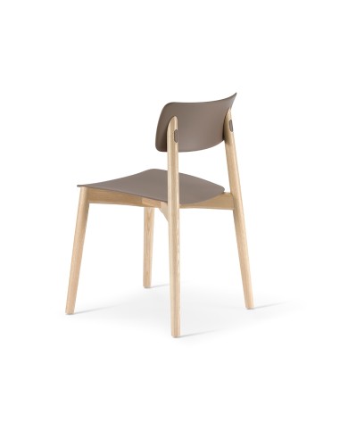 Chaise Eastwood - pieds bois et dossier plastique curvé