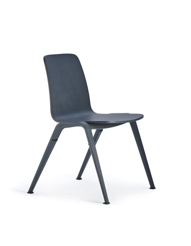 Chaise gris basalte en bois de chêne - design Woodstock – 4 pieds minimaliste