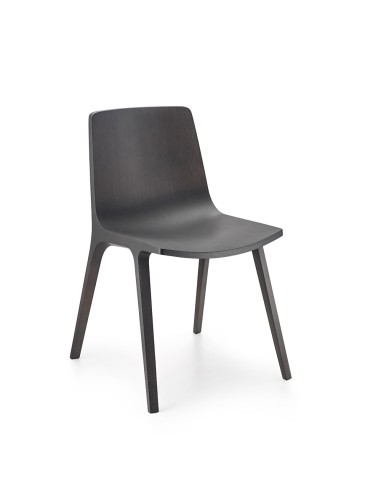 Chaise noire design SEAME 4 pieds en chêne naturel