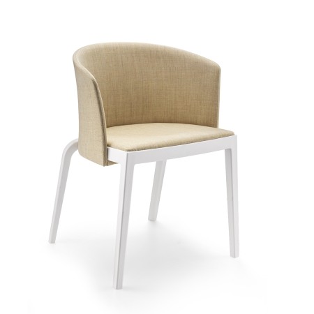 Chaises BI modernes avec assise et dossier rembourrés en tissu beige 