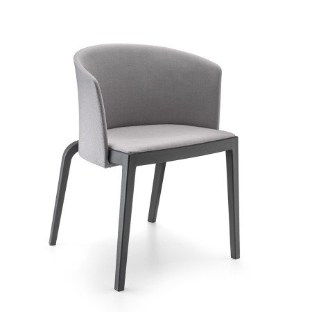 	Chaises BI modernes avec assise et dossier rembourrés en tissu gris - simplicité