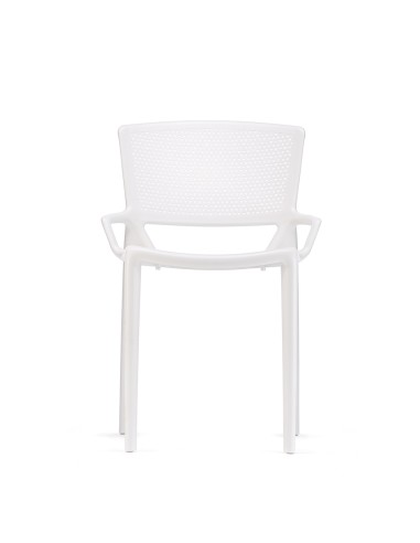 Chaise pour terrasse en plastique blanc aéré - design Fiorellina