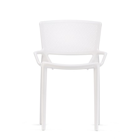 Chaise pour terrasse en plastique blanc aéré - design Fiorellina