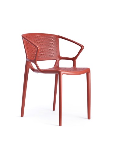 Chaise en plastique rouge ajouré - modèle Fiorellina 