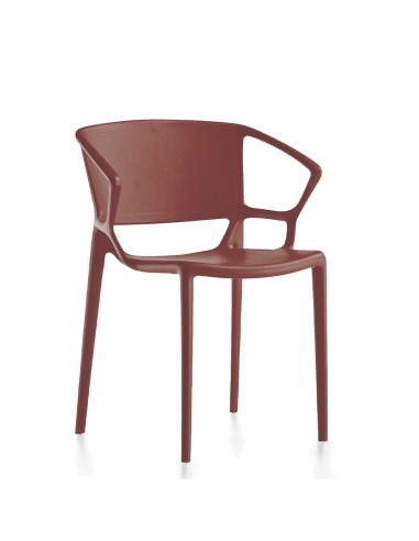 Chaise empilable Fiorellina en plastique rouge - extérieurs et terrasse 