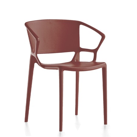 Chaise empilable Fiorellina en plastique rouge - extérieurs et terrasse 