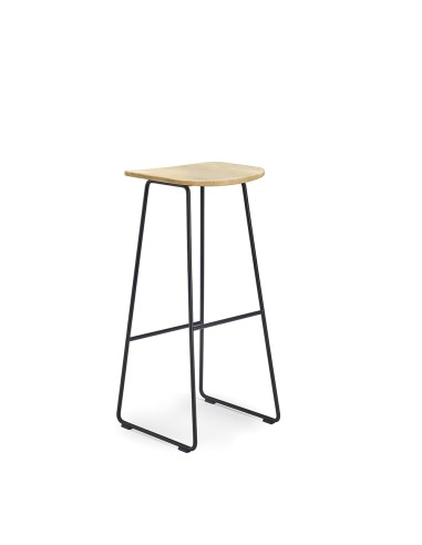 Tabouret de bar en acier et bois - pour comptoirs chaleureux et espaces de coworking