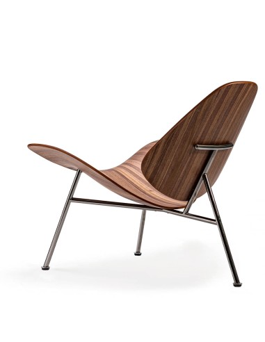 Chaise de lounge accueil et attente pour salon - bois de noyer américain design moderne KRAM