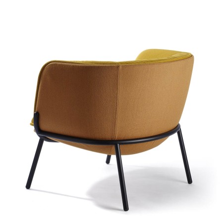 Dos du fauteuil lounge en tissu haut de gamme - Bombom 4 legs