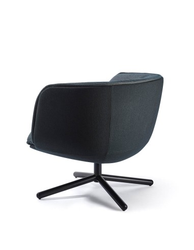 Dos Fauteuil Bombom base étoile en tissu noir pieds acier –  moderne