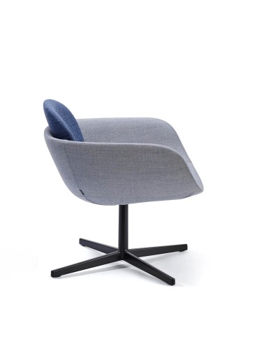 Fauteuils Peb Low Back gris clair, pieds étoile - espace lounge contemporain