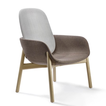 Chaise pieds de bois de frêne et assise fauteuil confortable haute pour salle d'attente - PEB