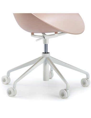 	Chaise design rotative pour bureau – Cookie confortable en rose 