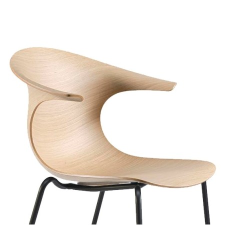 Chaise coque bois design courbé zoom - Loop 3D Wood 