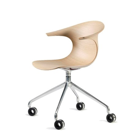 Chaise de réunion pieds étoile sur roulettes - Loop 3D Wood