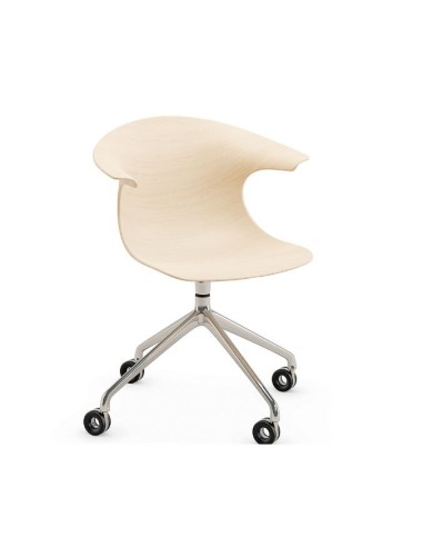 Chaise réunion avec pieds en étoile sur roulettes - Loop 3D Wood